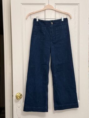 Anthropologie Maeve - The Colette Crop High-Rise Wide-Leg Jeans